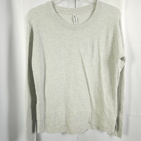Athleta Womens XS Gray Grey Pullover Thumbhole Coaster Luxe Sweatshirt - Picture 1 of 10